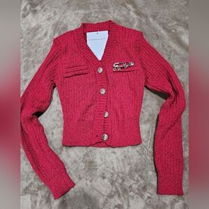& Other Stories Cherry Red Cardigan